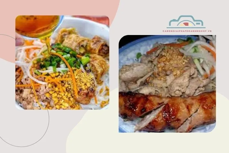 Bún xào nem nướng